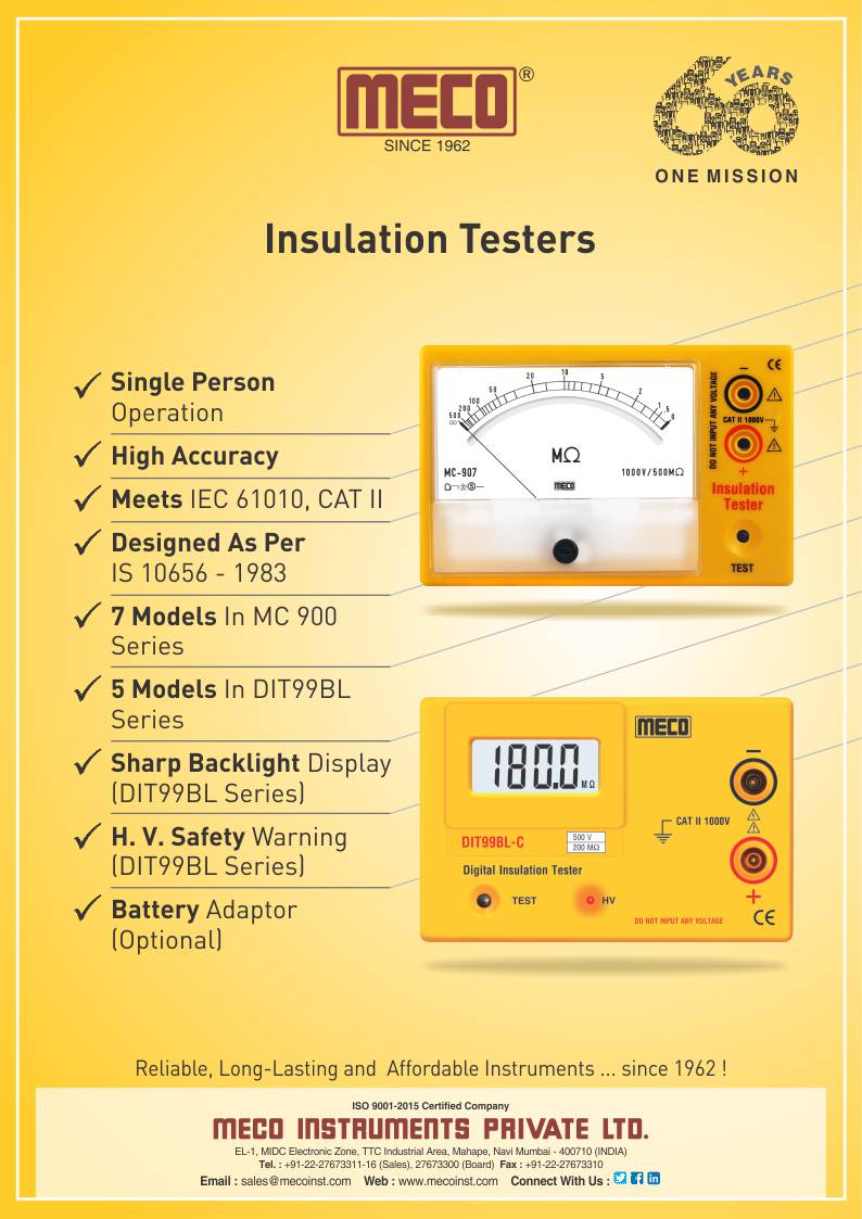 Insulation Tester - Analog