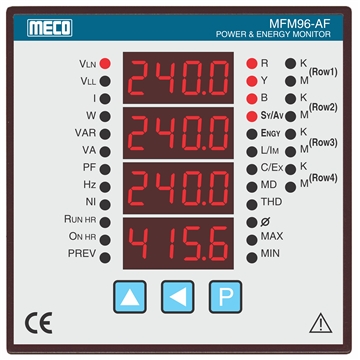 3 Phase Multifunction Power and Energy Meter with M.D. and T.H.D.-TRMS