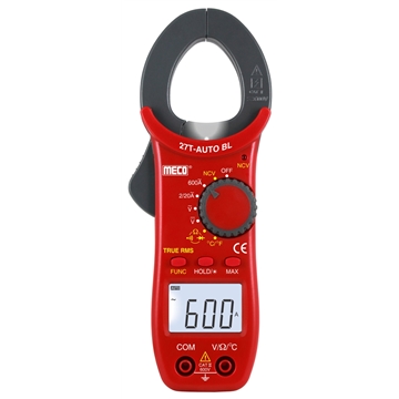 3-1/2 Digit 2000 Counts 600A AC Autoranging Digital Clampmeter with Temperature – TRMS (Model : 27T-AUTO BL)