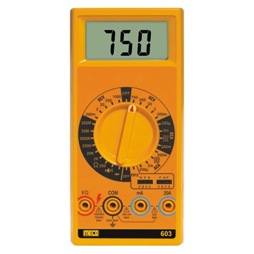 3-1/2 Digit 2000 Count Digital Multimeter with 20A AC/DC (Model : 603)