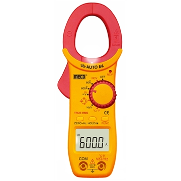 3-5/6 Digit 6000 Counts 600A DC / AC TRMS Digital Clampmeter with Temperature & Frequency (Model : 36-AUTO BL)