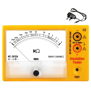 Analog Insulation Tester with Battery Adaptor 1000V - 2000M Ohms (Model : MC-981BA)