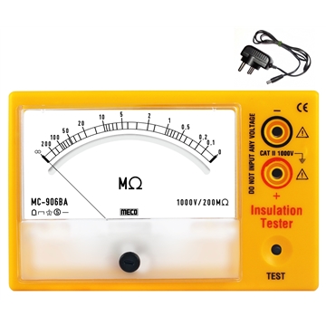 Analog Insulation Tester with Battery Adaptor 1000V - 200M Ohms (Model : MC-906BA)